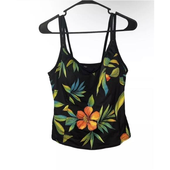 Miraclesuit Malibu Tankini Swim Top Tropical Tagged Size 16W Fits Medium Large - Picture 4 of 12